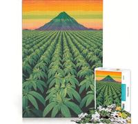 Puzzle per adulti da 1000 pezzi con pianta di canapa verde, gioco pratico, difficile e stimolante, ideale come regalo per tutta la famiglia 38x52cm