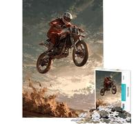 Puzzle per adulti da 1000 pezzi con pilota di motocross che salta in aria Gioco interattivo e stimolante per l'intelletto ideale come regalo per uomini e donne e come antistress (dimensioni 38x52cm)