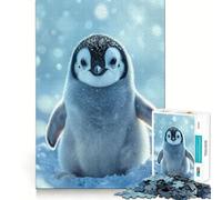 Puzzle per adulti da 1000 pezzi con pinguino neonato e passeggiata sulla neve,taglio preciso,divertente,logica,gioco di abilità,relax,divertimento,regalo di compleanno,regalo per la mente (38x26cm)