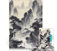 Puzzle per adulti da 1000 pezzi con pittura a inchiostro giapponese, gioco impossibile, difficile, compleanno e altre occasioni 38x52cm
