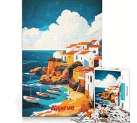 Puzzle per adulti da 1000 pezzi con poster artistico dell'Algarve, gioco pratico, ideale per passare il tempo durante le vacanze a casa e per rafforzare l'amore di coppia 50x75cm