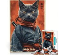Puzzle per adulti da 1000 pezzi con poster del gatto ninja gioco rompicapo interazione genitore-figlio rafforza l'amore tra le coppie 38x26cm