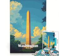 Puzzle per adulti da 1000 pezzi con poster del Monumento a Washington gioco interattivo decorazione per la casa compleanno e Natale 50x75cm