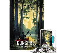 Puzzle per adulti da 1000 pezzi con poster del Parco Nazionale di Congaree sfida educativa antistress giocattolo antistress per ragazzi dai 14 anni in su (38x26cm)