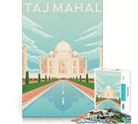 Puzzle per adulti da 1000 pezzi con poster del Taj Mahal e dell'India Gioco divertente e stimolante per la concentrazione, ideale per momenti di svago e come regalo di compleanno (50x75cm)