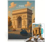 Puzzle per adulti da 1000 pezzi con poster dell'Arco di Trionfo di Parigi, gioco rompicapo per migliorare la memoria, ottimo regalo per gli amanti dei giochi, 50x75cm