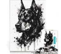 Puzzle per adulti da 1000 pezzi con poster di Doberman Pinscher gioco pratico taglio di precisione regalo di compleanno e originale 38x52cm