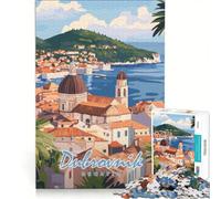 Puzzle per adulti da 1000 pezzi con poster di Dubrovnik, Croazia, gioco pratico, ideale per passare il tempo durante le vacanze, con poster abbinato e foglio di curiosità 50x75cm