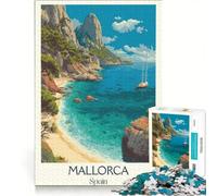 Puzzle per adulti da 1000 pezzi con poster di Maiorca e delle Isole Baleari, ideale per rilassarsi, divertirsi a casa e rafforzare l'amore di coppia 50x75cm