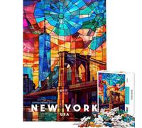 Puzzle per adulti da 1000 pezzi con poster di New York Puzzle rilassante per adulti ideale per divertirsi in famiglia perfetto come regalo di compleanno o per altri scopi (dimensioni 38x52cm)