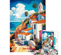 Puzzle per adulti da 1000 pezzi con poster di una città costiera dell'Algarve Gioco rilassante per adulti ideale per migliorare la memoria compleanno e Natale (dimensioni 38x52cm)