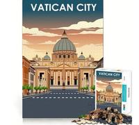 Puzzle per adulti da 1000 pezzi con poster di viaggio della Città del Vaticano, bordi perfetti, divertente gioco di concentrazione mentale, gioco tranquillo, decorazione natalizia, regalo (50x75cm)