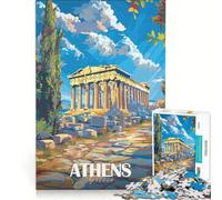 Puzzle per adulti da 1000 pezzi con poster di viaggio della città greca, gioco pratico, difficile e stimolante, ideale come regalo per tutta la famiglia 38x26cm
