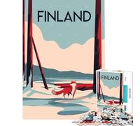Puzzle per adulti da 1000 pezzi con poster di viaggio della Finlandia gioco rompicapo giocattolo stimolante regalo divertente ideale per le vacanze in casa e per passare il tempo (dimensioni 38x52cm)