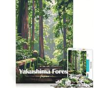 Puzzle per adulti da 1000 pezzi con poster di viaggio della foresta di Yakushima Giappone gioco rompicapo per divertimento in famiglia per rafforzare l'amore tra le coppie 50x75cm