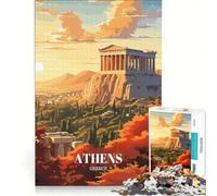 Puzzle per adulti da 1000 pezzi con poster di viaggio di Atene, gioco educativo, decorazione per la casa, per rafforzare l'amore tra le coppie 50x75cm