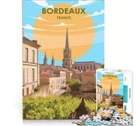 Puzzle per adulti da 1000 pezzi con poster di viaggio di Bordeaux, Francia Un gioco pratico, divertente e spiritoso, perfetto come idea regalo con Babbo Natale 38x52cm