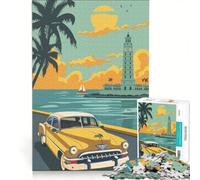 Puzzle per adulti da 1000 pezzi con poster di viaggio di Cuba, giochi rilassanti, decompressione intellettuale, regalo di compleanno, regalo di viaggio 50x75cm