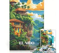 Puzzle per adulti da 1000 pezzi con poster di viaggio di El Nido, Filippine, gioco rompicapo, sfida impegnativa, regalo per amici e familiari 50x75cm