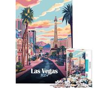 Puzzle per adulti da 1000 pezzi con poster di viaggio di Las Vegas USA Un gioco avvincente per coltivare la pazienza divertente e istruttivo ideale come regalo di compleanno (dimensioni 38x52cm)