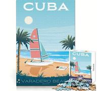 Puzzle per adulti da 1000 pezzi con poster di viaggio di L'Avana e Cuba,gioco di precisione e attività per stimolare la mente,gioco per il tempo libero,decorazione natalizia da parete (50x75cm)
