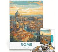 Puzzle per adulti da 1000 pezzi con poster di viaggio di Roma, Italia, gioco pratico, attività divertenti da fare a casa, regalo per donne 50x75cm