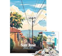 Puzzle per adulti da 1000 pezzi con poster di viaggio di San José Costa Rica gioco educativo e stimolante per famiglie ideale come idea regalo (dimensioni 50x75cm)