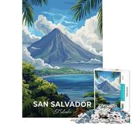 Puzzle per adulti da 1000 pezzi con poster di viaggio di San Salvador El Salvador Un gioco difficile e stimolante ideale come regalo per donne antistress per maggiori di 14 anni (38x26cm)