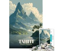 Puzzle per adulti da 1000 pezzi con poster di viaggio di Tahiti e della Polinesia francese giochi per famiglie sfida per l'intelligenza giocattoli che creano dipendenza ottimi regali un'opera d'arte