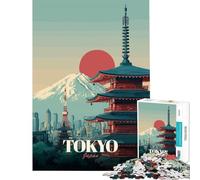 Puzzle per adulti da 1000 pezzi con poster di viaggio di Tokyo Giappone Gioco rompicapo avvincente per coltivare la pazienza Idea regalo perfetta per la decorazione (dimensioni 50x75cm)