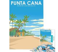 Puzzle per adulti da 1000 pezzi con poster di viaggio sulla spiaggia di Punta Cana Un gioco avvincente per coltivare la pazienza ideale per tutta la famiglia e migliorare la memoria Un'ottima idea