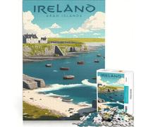 Puzzle per adulti da 1000 pezzi con poster di viaggio sull'Irlanda, gioco educativo, decorazione per la casa, per rafforzare l'amore tra le coppie 50x75cm