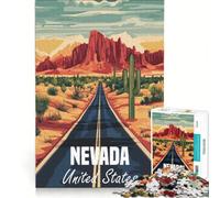 Puzzle per adulti da 1000 pezzi con poster raffigurante una strada nel deserto del Nevada un gioco educativo divertente e spiritoso ideale per decorare la scrivania 38x52cm