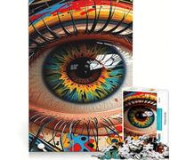 Puzzle per adulti da 1000 pezzi con primi piani colorati degli occhi, antistress, da assemblare, compleanno e Natale 50x75cm