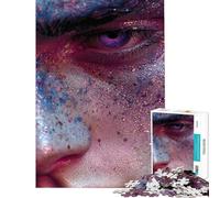 Puzzle per adulti da 1000 pezzi con primo piano di un volto scintillante e occhi viola Puzzle da 1000 pezzi per la decorazione della casa giocattolo taglio di precisione regalo di Natale e compleanno