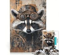 Puzzle per adulti da 1000 pezzi con procione steampunk giocattolo educativo difficile e stimolante per rafforzare l'amore tra le coppie 50x75cm