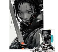 Puzzle per adulti da 1000 pezzi con protagonista una donna samurai cyberpunk Un gioco educativo che stimola la mente e aiuta a imparare Adatto a partire dai 14 anni 38x26cm