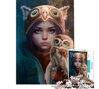 Puzzle per adulti da 1000 pezzi con protagonista una ragazza avventurosa e un gufo Gioco stimolante educativo perfetto come decorazione e regalo divertente (dimensioni 38x52cm)