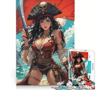 Puzzle per adulti da 1000 pezzi con protagoniste donne pirata fantasy, gioco pratico, ideale per passare il tempo durante le vacanze a casa e per rafforzare l'amore di coppia 38x26cm
