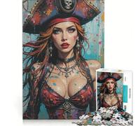 Puzzle per adulti da 1000 pezzi con protagoniste donne pirata fantasy, gioco pratico, ideale per passare il tempo durante le vacanze a casa e per rafforzare l'amore di coppia 38x26cm