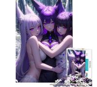 Puzzle per adulti da 1000 pezzi con protagoniste due sorelle anime viola una sfida impegnativa per tutta la famiglia Giocattolo decorativo da parete per maggiori di 14 anni (50x75cm)