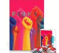 Puzzle per adulti da 1000 pezzi con pugni alzati colorati - Lotta per i diritti, gioco pratico, rilassante per la mente, regalo di compleanno, regalo di viaggio 38x52cm