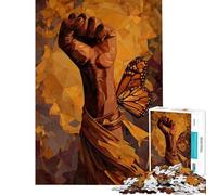 Puzzle per adulti da 1000 pezzi con pugno alzato e farfalla giocattolo educativo regalo di compleanno antistress (38x52cm)
