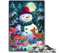 Puzzle per adulti da 1000 pezzi con pupazzo di neve, gioco stimolante, giocattoli, offerte come regali per tutta la famiglia, dai 14 anni in su, 50x75cm