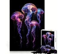 Puzzle per adulti da 1000 pezzi con quattro meduse,dai bordi netti,gioco per esercitare la mente,divertimento a ritmo lento,regalo di compleanno/hobby (38x52cm)