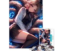 Puzzle per adulti da 1000 pezzi con ragazza anime a nove code ideale per compleanni e Natale antistress e divertimento per maggiori di 14 anni (50x75cm)