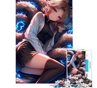 Puzzle per adulti da 1000 pezzi con ragazza anime a nove code impegnativo da completare giocattolo educativo fai-da-te per ragazzi dai 14 anni in su (38x52cm)