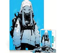 Puzzle per adulti da 1000 pezzi con ragazza anime blu,taglio preciso,divertente,attività stimolante per la mente,svago,regalo di compleanno per appassionati di hobby 50x75cm