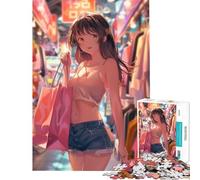 Puzzle per adulti da 1000 pezzi con ragazza anime che fa shopping gioco educativo giocattolo didattico ottimo regalo e giocattolo per tutta la famiglia (dimensioni 50x75cm)