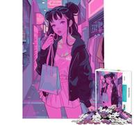 Puzzle per adulti da 1000 pezzi con ragazza anime che fa shopping Un'attività che stimola la mente donne e famiglie adatto a partire dai 14 anni (38x26cm)